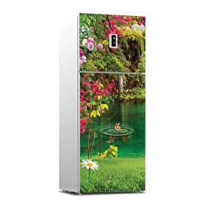 Buzdolabı Sticker Kaplama Dolap Kaplama Etiketi Göl Çiçek