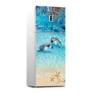 Buzdolabı Sticker Kaplama Dolap Kaplama Etiketi Yunus Balığı Deniz