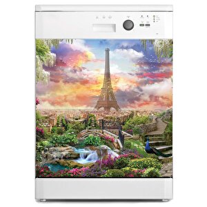 Bulaşık Makinesi Sticker Kaplama Beyaz Eşya Kaplama Paris Kolaj