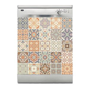 Bulaşık Makinesi Sticker Kaplama Beyaz Eşya Kaplama Renkli Fayans Desen