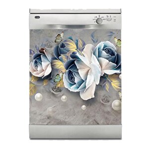Bulaşık Makinesi Sticker Kaplama Beyaz Eşya Kaplama 3d Güller