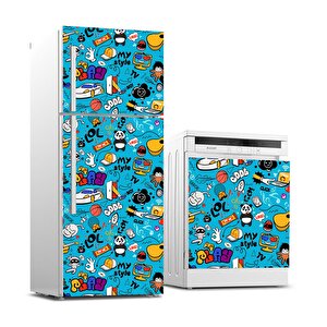 Buzdolabı Ve Bulaşık Makinası Beyaz Eşya Sticker Kaplama Lol Play