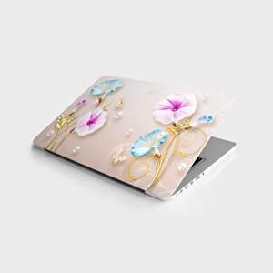 Laptop Sticker Bilgisayar Notebook Pc Kaplama Etiketi 3d Kelebek Çiçek