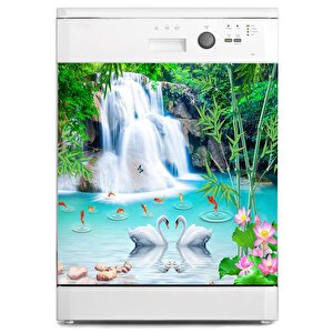 Bulaşık Makinesi Sticker Kaplama Beyaz Eşya Kaplama 3d Doğal Şelale