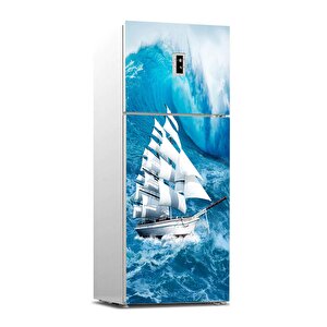 Buzdolabı Sticker Kaplama Dolap Kaplama Etiketi Yelkenli Deniz