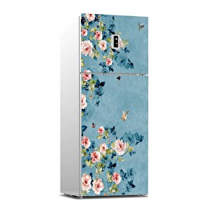 Buzdolabı Sticker Kaplama Dolap Kaplama Etiketi Mavi Yeşil Pembe Çiçek