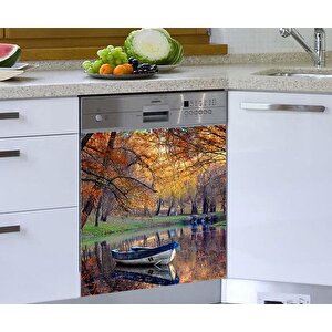 Bulaşık Makinesi Sticker Kaplama Beyaz Eşya Kaplama Kayık Sonbahar