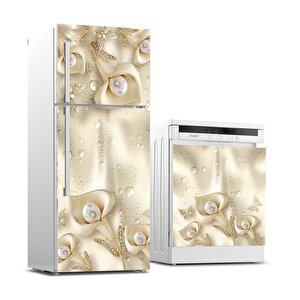 Buzdolabı Ve Bulaşık Makinası Beyaz Eşya Sticker Kaplama 3d Çiçek Ağacı
