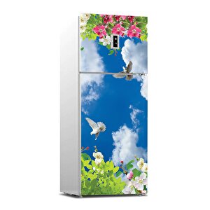 Buzdolabı Sticker Kaplama Dolap Kaplama Etiketi Çiçek Gökyüzü