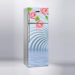 Buzdolabı Sticker Kaplama Dolap Kaplama Etiketi 3d Tünel Pembe Gül