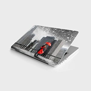 Laptop Sticker Bilgisayar Notebook Pc Kaplama Etiketi Kırmızı Şemsiye Newyork