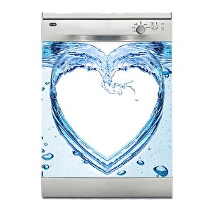 Bulaşık Makinesi Sticker Kaplama Beyaz Eşya Kaplama Su Damlası Kalp