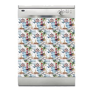 Bulaşık Makinesi Sticker Kaplama Beyaz Eşya Kaplama Deniz Kule