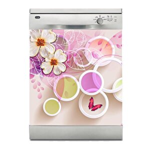 Bulaşık Makinesi Sticker Kaplama Beyaz Eşya Kaplama Renkli Yuvarlak