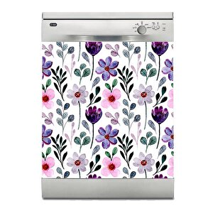 Bulaşık Makinesi Sticker Kaplama Beyaz Eşya Kaplama Çiçek Desen 3