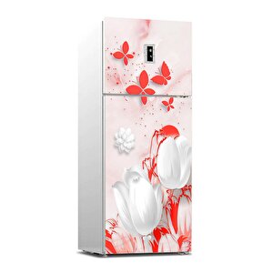 Buzdolabı Sticker Kaplama Dolap Kaplama Etiketi Çiçek Mermer