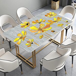 Masa Kaplama Folyosu Mobilya Masa Kaplama Folyoları Sarı Peri Çiçek