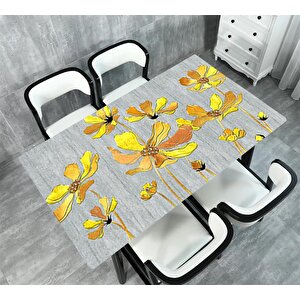 Masa Kaplama Folyosu Mobilya Masa Kaplama Folyoları Sarı Peri Çiçek