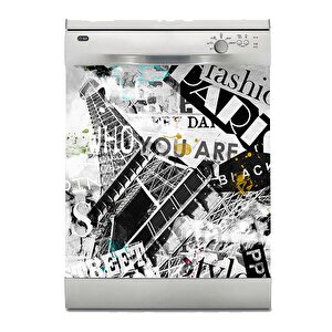 Bulaşık Makinesi Sticker Kaplama Beyaz Eşya Kaplama Paris Popart