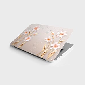 Laptop Sticker Bilgisayar Notebook Pc Kaplama Etiketi 3d Çiçek
