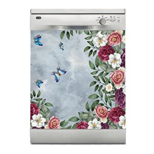 Bulaşık Makinesi Sticker Kaplama Beyaz Eşya Kaplama Zarif Çiçek