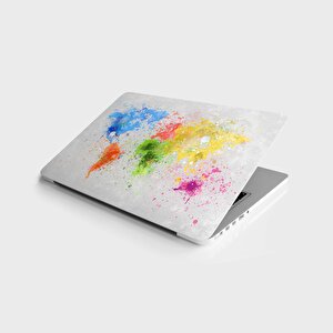 Laptop Sticker Bilgisayar Notebook Pc Kaplama Etiketi Dünya Haritası Boyama