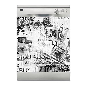 Bulaşık Makinesi Sticker Kaplama Beyaz Eşya Kaplama Paris Moda