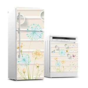 Buzdolabı Ve Bulaşık Makinası Beyaz Eşya Sticker Kaplama 3d Karahindiba