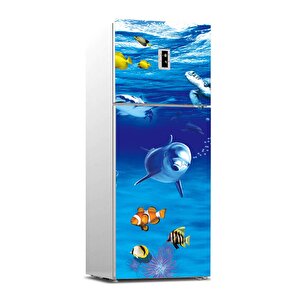 Buzdolabı Sticker Kaplama Dolap Kaplama Etiketi Sualtı Dünyası Yunus