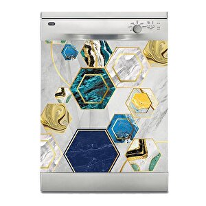 Bulaşık Makinesi Sticker Kaplama Beyaz Eşya Kaplama 3d Mermer Altıgen
