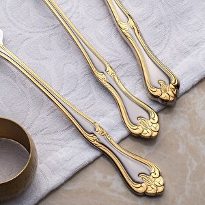 Nehir Lalezar Altın Çatal Kaşık Bıçak Takımı 89 Parça Kutulu