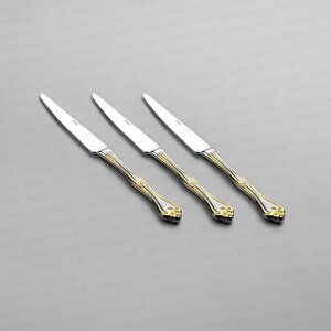 Nehir Lalezar Altın Çatal Kaşık Bıçak Takımı 89 Parça Kutulu