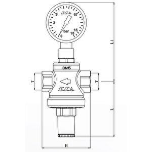 Eca 3/4 Manometreli Basınç Düşürücü Valf Pistonlu İç Vida  602111010