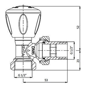 Eca 1/2 Rv3 Köşe Radyatör Valfi  602120641