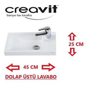 Creavit Elmas Tezgah Üstü Çanak Lavabo Tp025