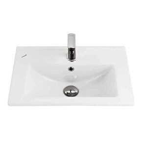 Su 55 Cm Mobilya Dolap Uyumlu Etajerli Lavabo Su055