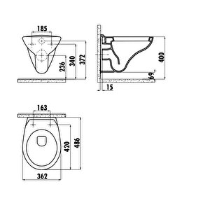 Creavit Perla Asma Klozet Tp320 Kapak Hariç