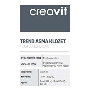 Creavit Trend Asma Klozet Tp324 Kapak Hariç