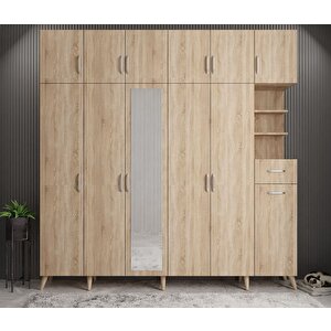 Açelya Portmanto Vestiyer Meşe 270cm M9 Montaj Dahil