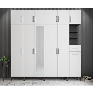 Açelya Portmanto Vestiyer Füme Beyaz M9 270 Cm Montaj Dahil