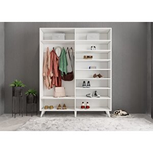 Sedef Portmanto Vestiyer Beyaz 160cm Montaj Dahil