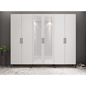 Açelya Portmanto Vestiyer Füme Beyaz 240 Cm M6 Montaj Dahil