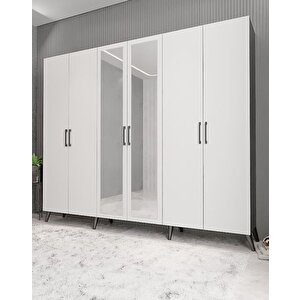 Açelya Portmanto Vestiyer Füme Beyaz 240 Cm M6 Montaj Dahil