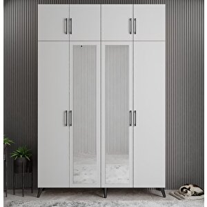 Açelya Portmanto Vestiyer Füme Beyaz 160cm M8 Montaj Dahil
