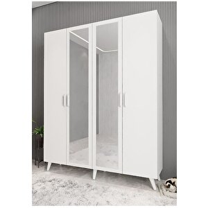 Açelya Portmanto Vestiyer Ayakkabılık Beyaz M2 180cm Montaj Dahil
