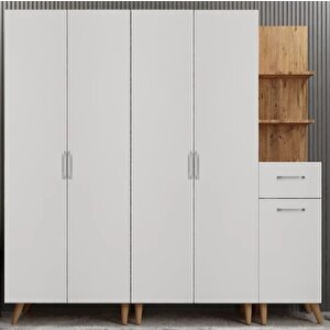 Begonya Portmanto Vestiyer Çam Beyaz 225cm Montaj Dahil