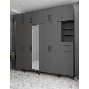 Açelya Portmanto Vestiyer Füme 240cm M9 Montaj Dahil