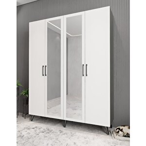 Açelya Portmanto Vestiyer Füme Beyaz M2 180cm Montaj Dahil