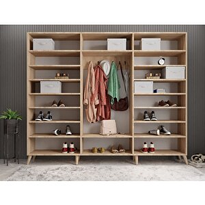 Açelya Portmanto Vestiyer Meşe 208 Cm M6 Montaj Dahil