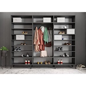 Açelya Portmanto Vestiyer Füme 270 Cm M6 Montaj Dahil